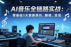 AI音乐全链路实战变现课：零基础3天掌握原创、翻唱、变现-伊米博客